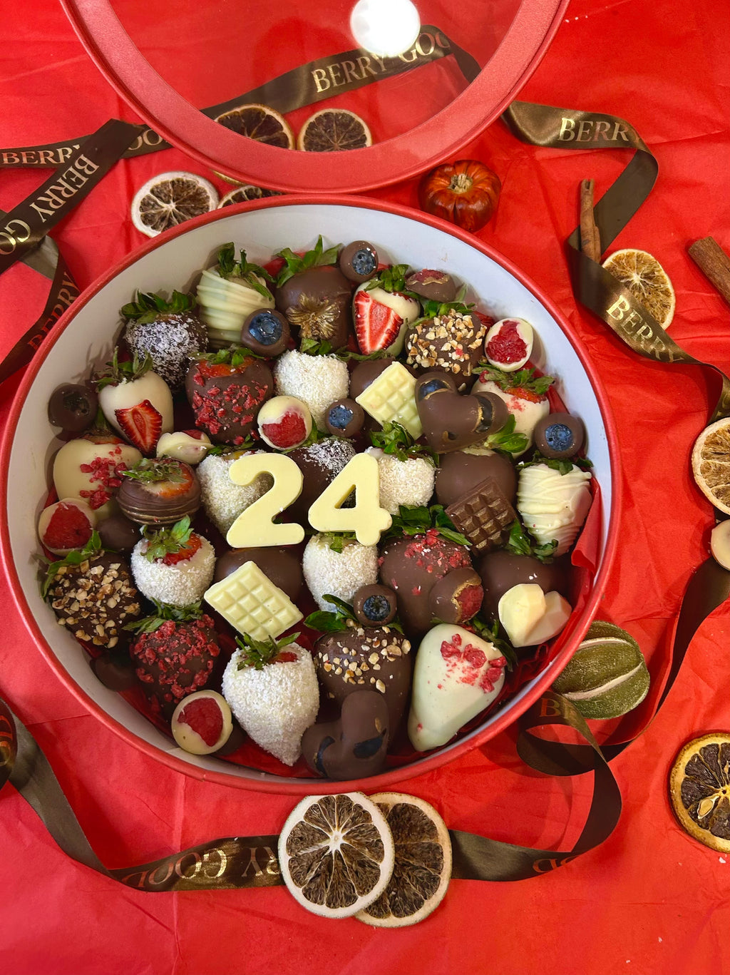 Mini Berry Red Celebration – Circular Pequena (25 cm)