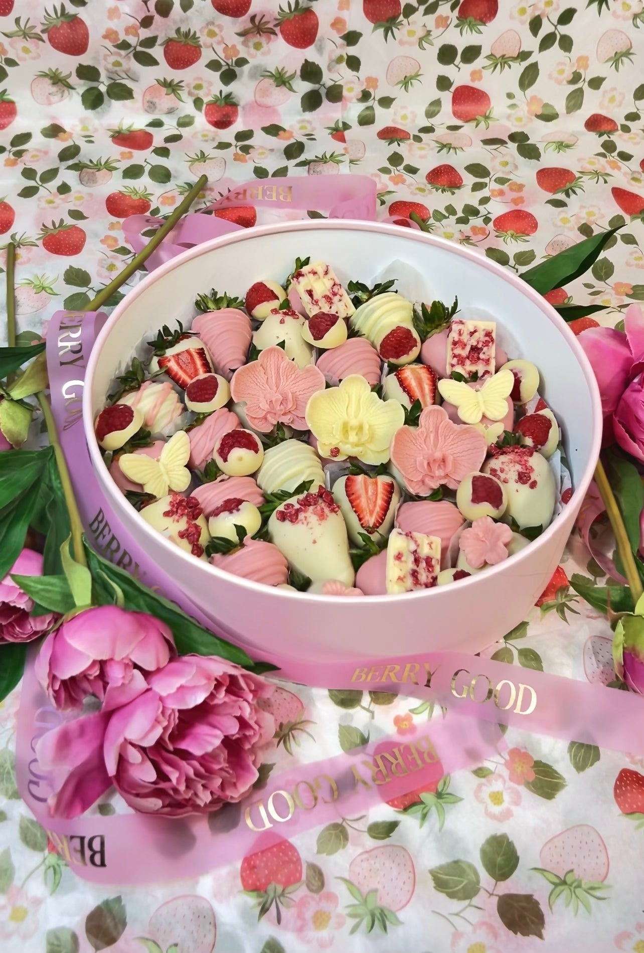 Mini Berry Blossom Box – Circular Pequena (25 cm)