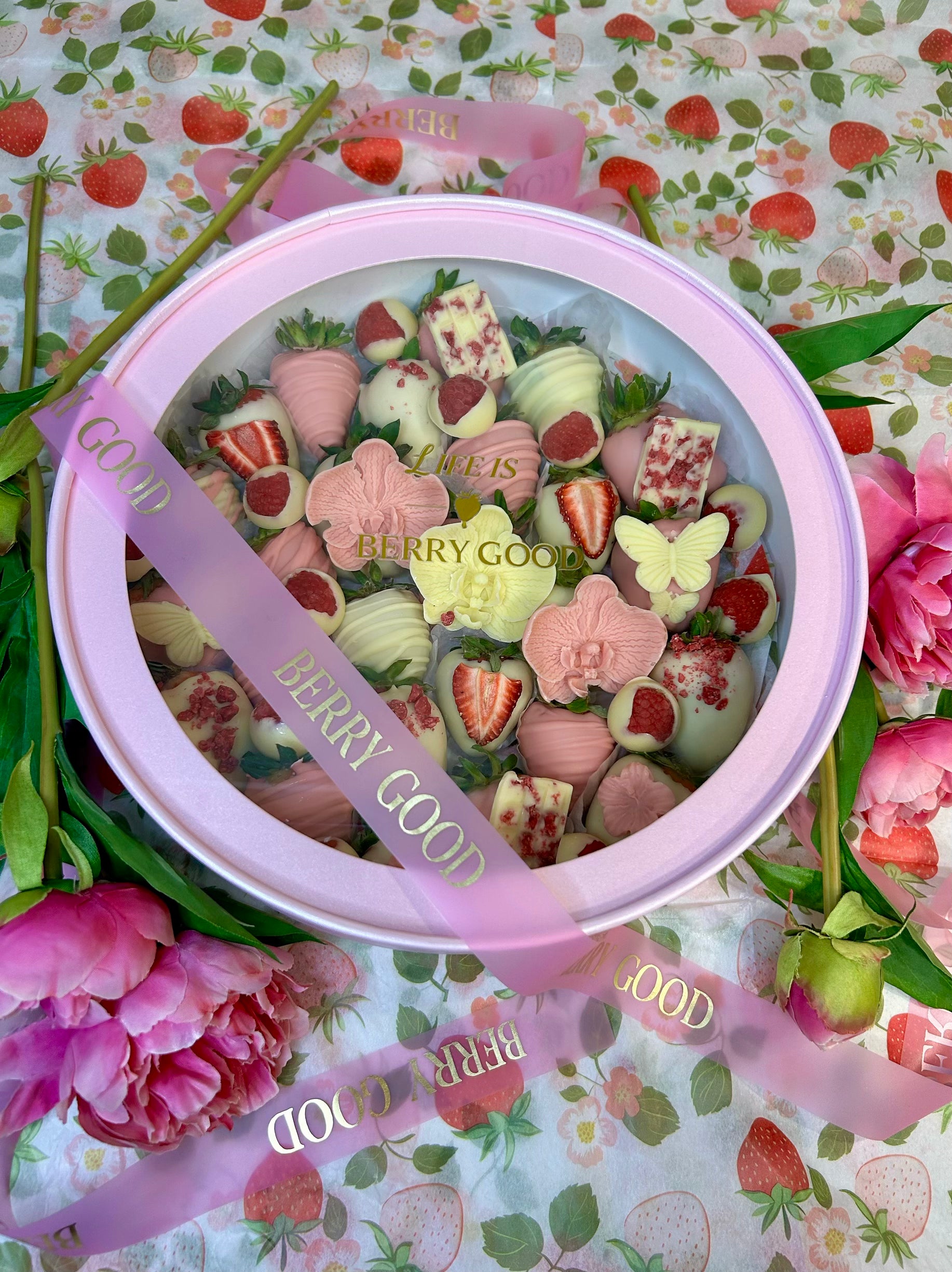 Mini Berry Blossom Box – Circular Pequena (25 cm)